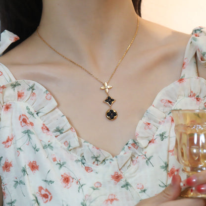 ¡®Sprite Jewelry¡¯STAR AND SUN ONYX PINK GOLD NECKLACE