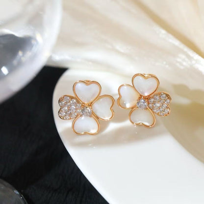 [Sprite Jewelry]FRIVOLE PINK GOLD FLOWER DIAMOND EARRINGS 2