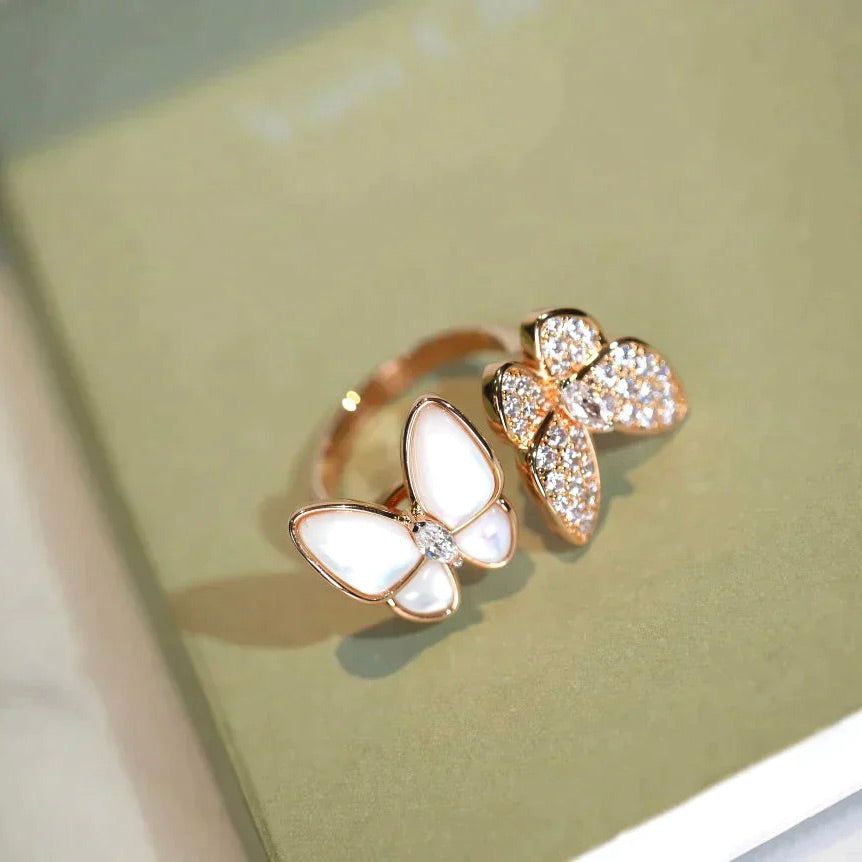 ¡®Sprite Jewelry¡¯TWIN BUTTERFLY DIAMOND MOP RING