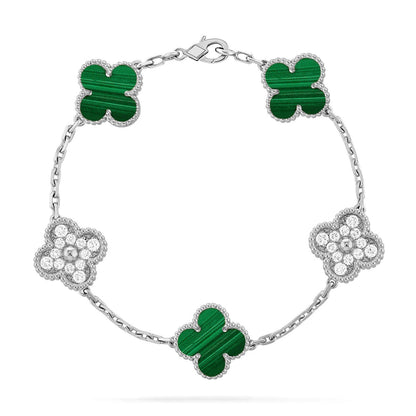 [Sprite Jewelry]New  CLOVER 5 MOTIF MALACHITE BRACELET COLLECTION
