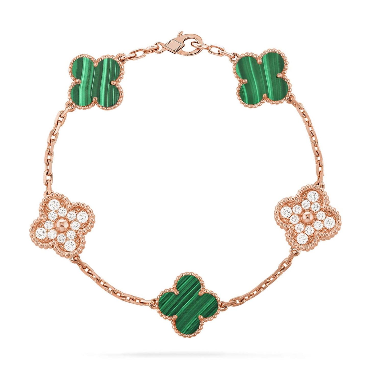 [Sprite Jewelry]New  CLOVER 5 MOTIF MALACHITE BRACELET COLLECTION