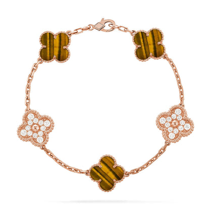 [Sprite Jewelry]New  CLOVER 5 MOTIFS TIGER EYE BRACELET COLLECTION