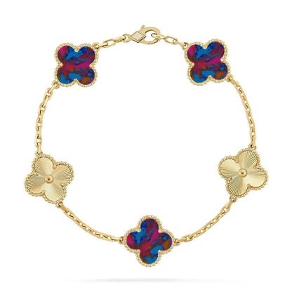 [Sprite Jewelry]New CLOVER 5 MOTIF COLOR GEMSTONES BRACELET COLLECTION