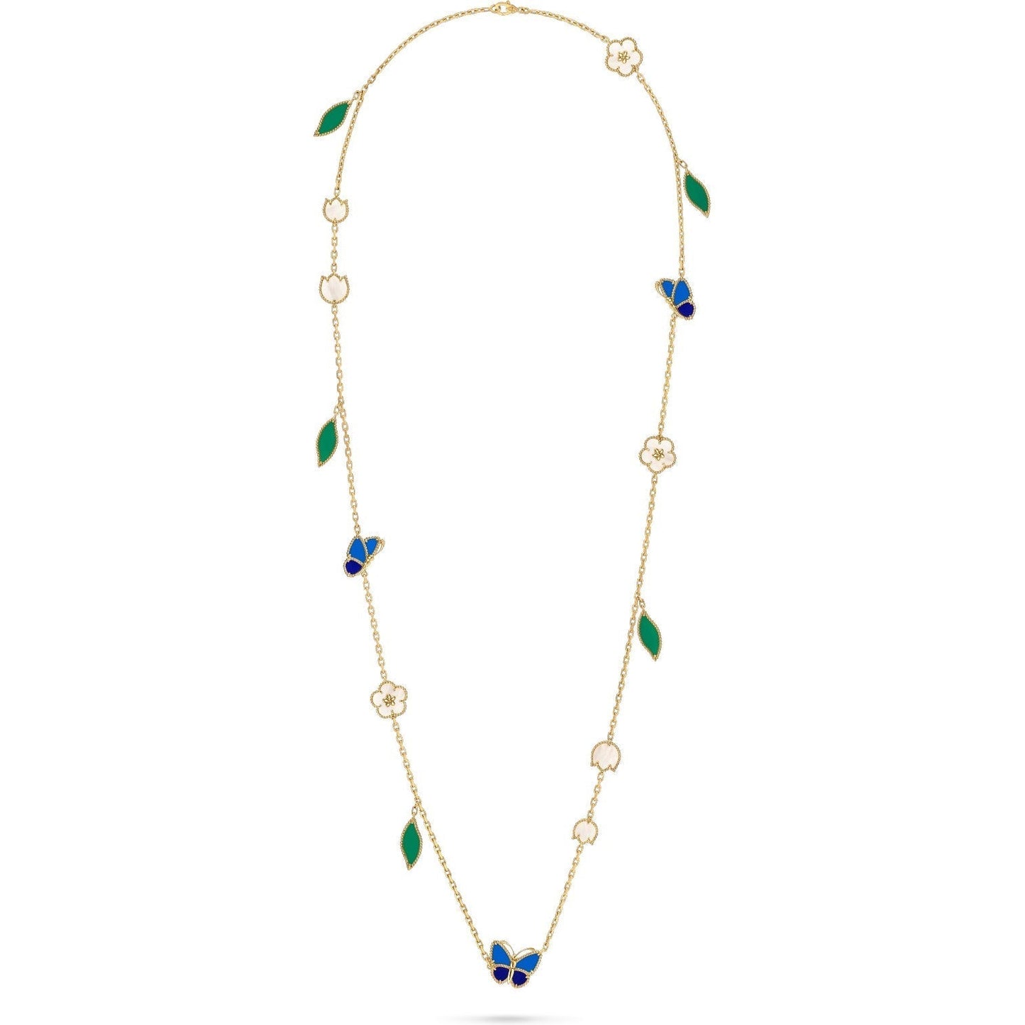 [Sprite Jewelry]LUCKY SPRING BUTTERFLY 15 FLOWER NECKLACE