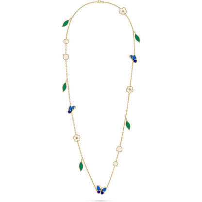 [Sprite Jewelry]LUCKY SPRING BUTTERFLY 15 FLOWER NECKLACE