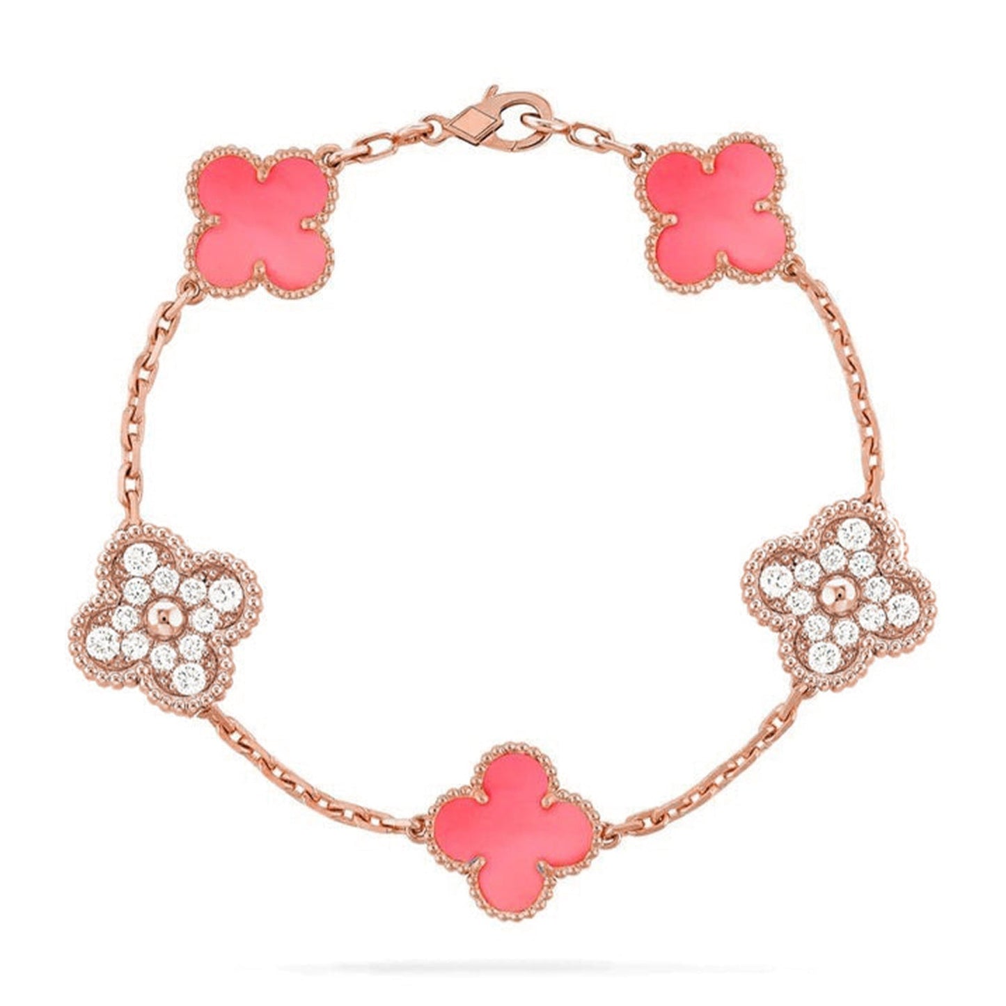 [Sprite Jewelry]New  CLOVER 5 MOTIFS  PINK MOP BRACELET COLLECTION