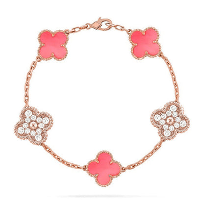[Sprite Jewelry]New  CLOVER 5 MOTIFS  PINK MOP BRACELET COLLECTION