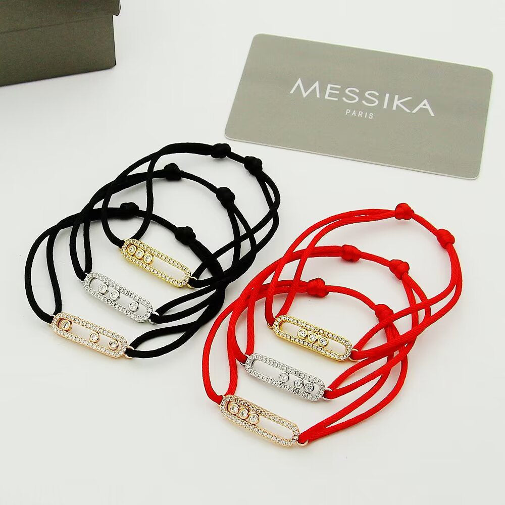 [Sprite Jewelry]Messika Care(s) pink cord pavé bracelet