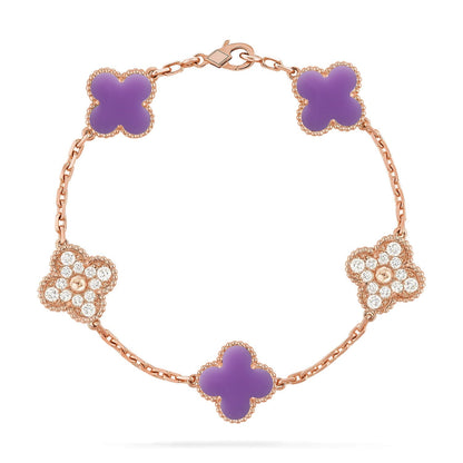 [Sprite Jewelry]New CLOVER 5 MOTIF LIGHT PURPLE BRACELET COLLECTION