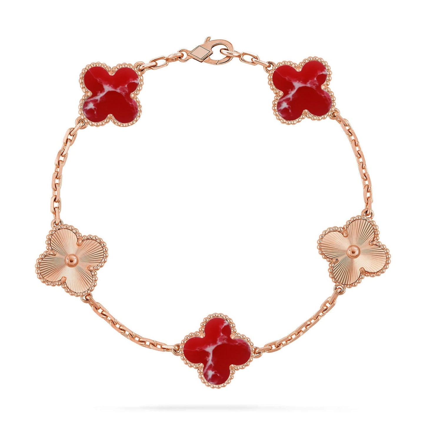 [Sprite Jewelry]New CLOVER 5 MOTIF RED PATTERN BRACELET COLLECTION