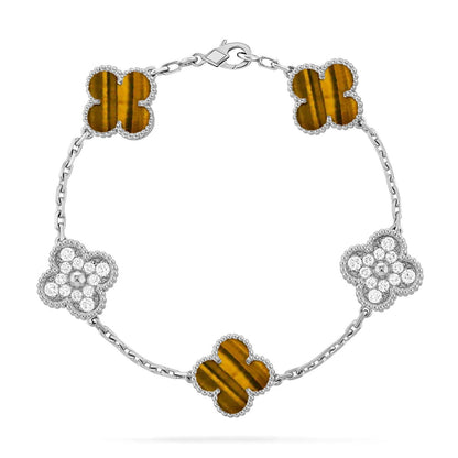 [Sprite Jewelry]New  CLOVER 5 MOTIFS TIGER EYE BRACELET COLLECTION