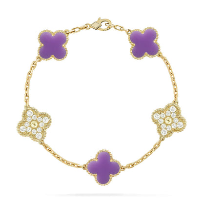 [Sprite Jewelry]New CLOVER 5 MOTIF LIGHT PURPLE BRACELET COLLECTION