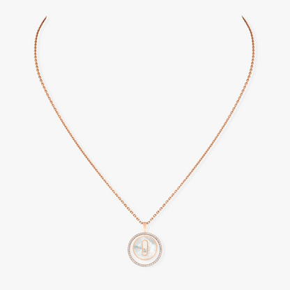 [Sprite Jewelry]LUCKY MOVE 1 DIAMOND WHITE MOTHER OF PEARL PINK GOLD DIAMOND NECKLACE