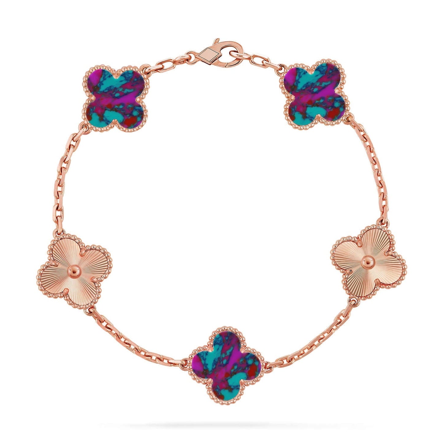 [Sprite Jewelry]New CLOVER 5 MOTIF COLOR GEMSTONES BRACELET COLLECTION