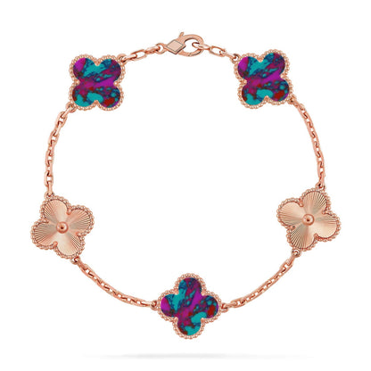 [Sprite Jewelry]New CLOVER 5 MOTIF COLOR GEMSTONES BRACELET COLLECTION