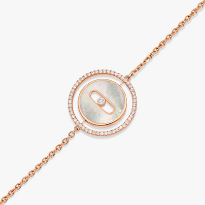 [Sprite Jewelry]LUCKY MOVE WHITE MOTHER OF PEARL PINK GOLD DIAMOND BRACELET