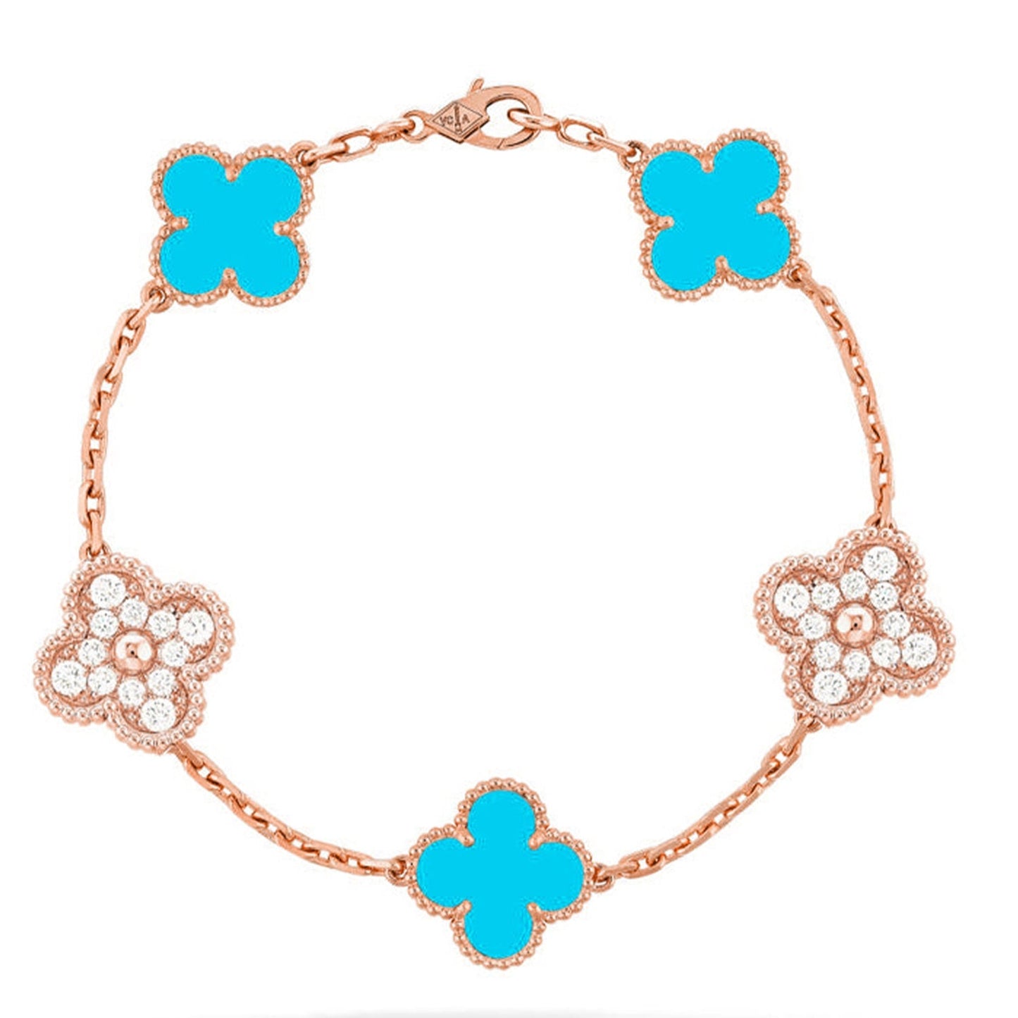 [Sprite Jewelry]New  CLOVER 5 MOTIF TURQUOISE BRACELET COLLECTION