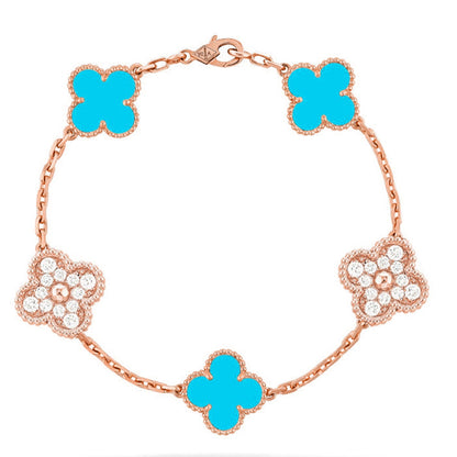 [Sprite Jewelry]New  CLOVER 5 MOTIF TURQUOISE BRACELET COLLECTION
