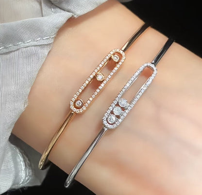 [Sprite Jewelry]Move Pavé Diamond Bangle Bracelet M