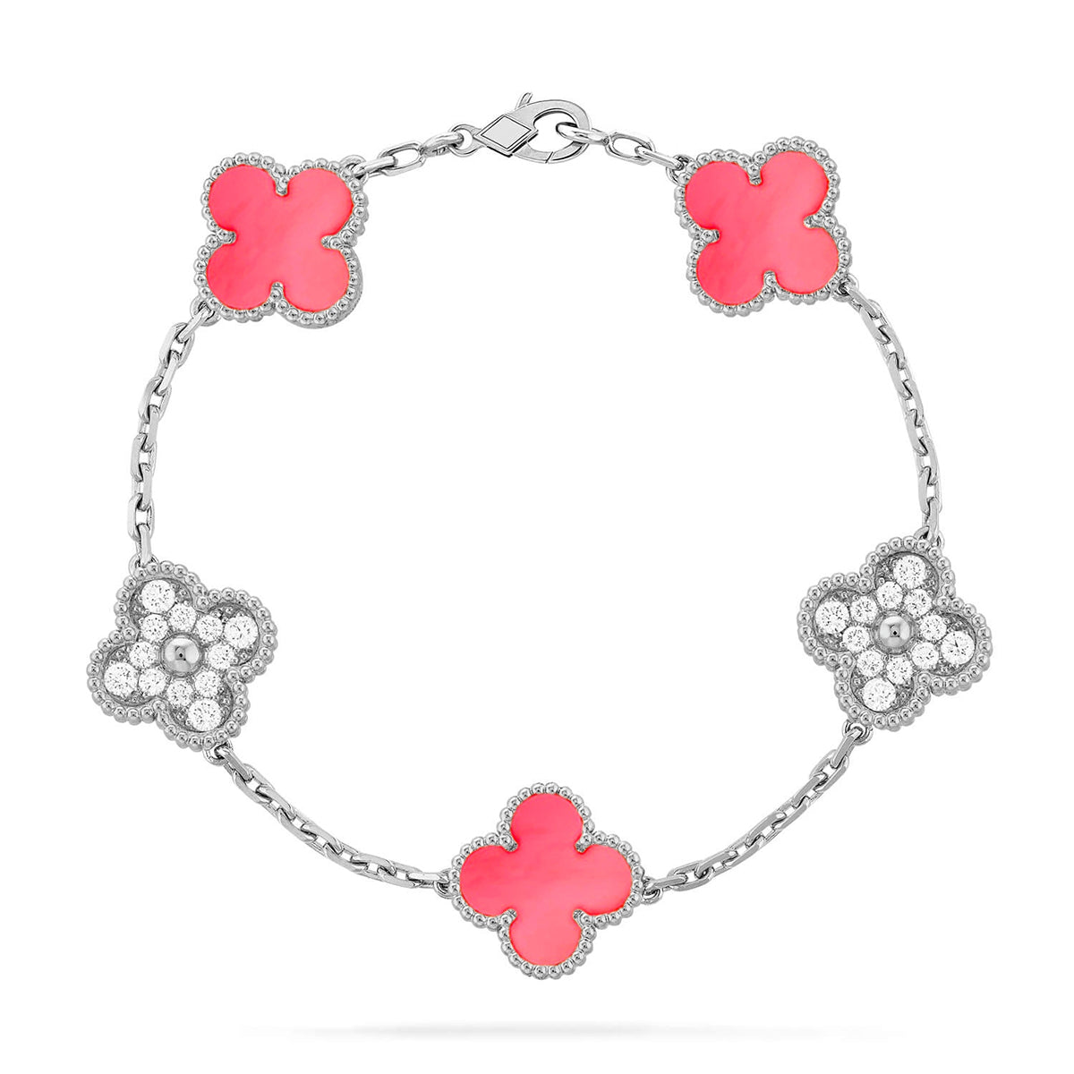 [Sprite Jewelry]New  CLOVER 5 MOTIFS  PINK MOP BRACELET COLLECTION