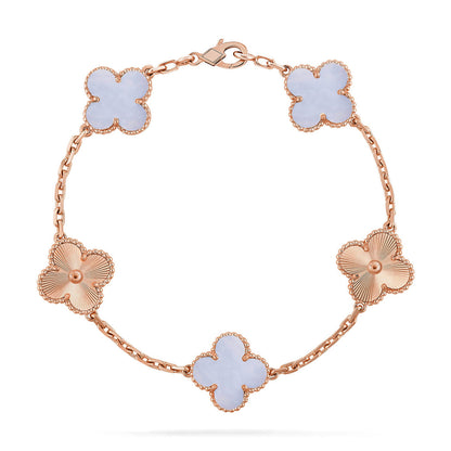[Sprite Jewelry]New  CLOVER 5 MOTIF PURPLE CHALCEDONY BRACELET COLLECTION