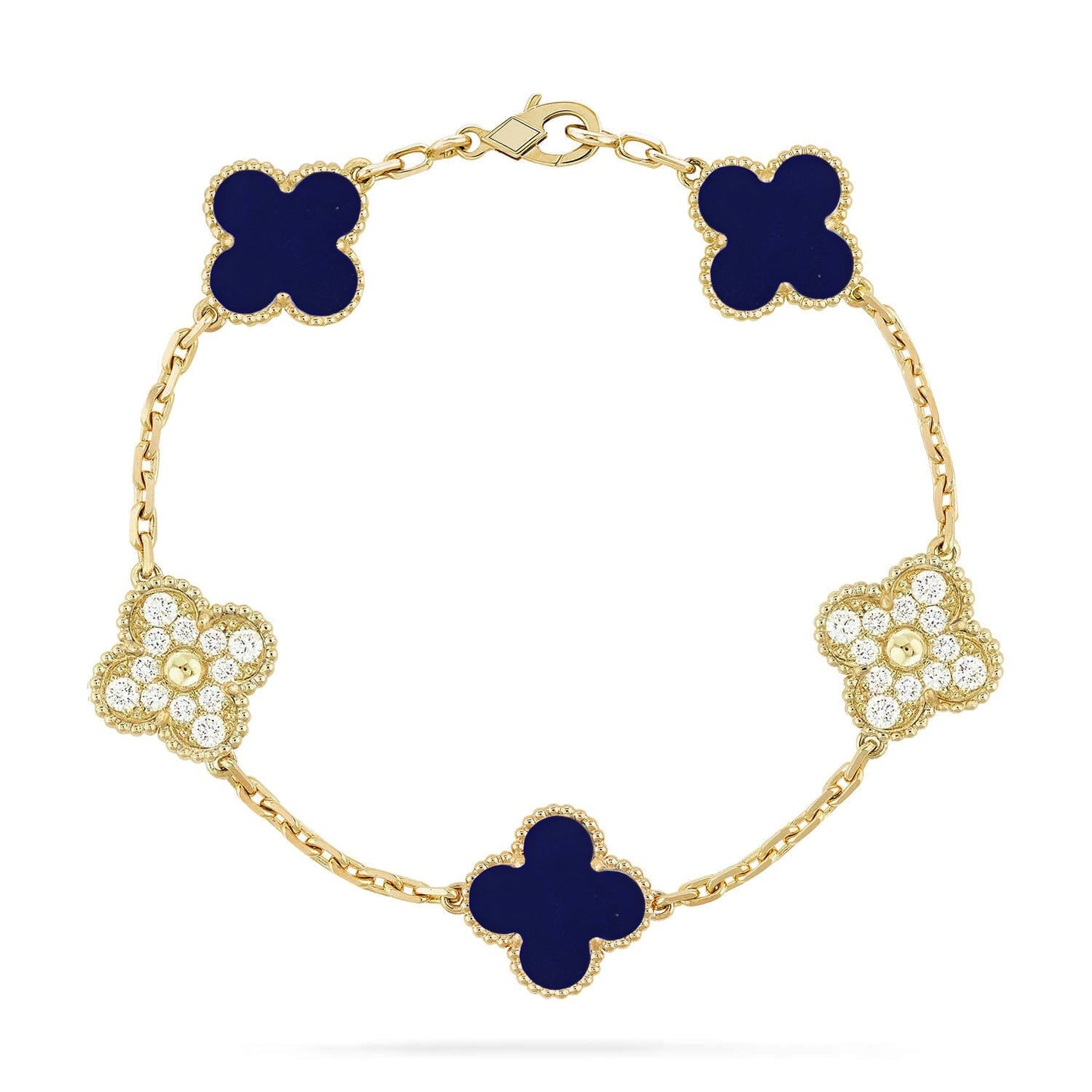 [Sprite Jewelry]New CLOVER 5 MOTIF LAPIS LAZULI BRACELET COLLECTION