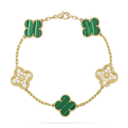 [Sprite Jewelry]New  CLOVER 5 MOTIF MALACHITE BRACELET COLLECTION