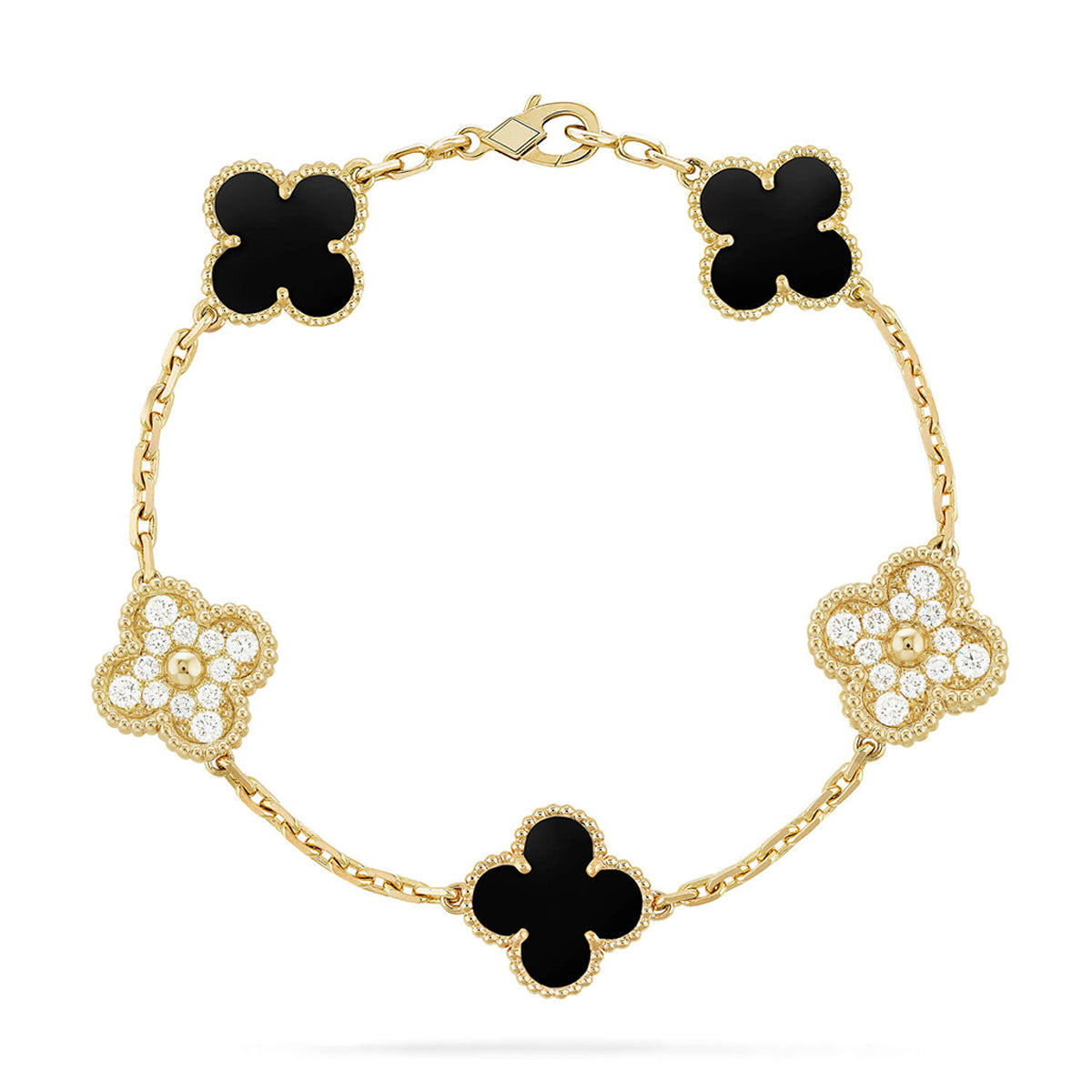 [Sprite Jewelry]New CLOVER 5 MOTIF ONYXS BRACELET COLLECTION