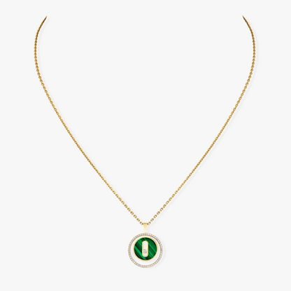 [Sprite Jewelry]LUCKY MOVE 1 DIAMOND MALACHITE GOLD DIAMOND NECKLACE