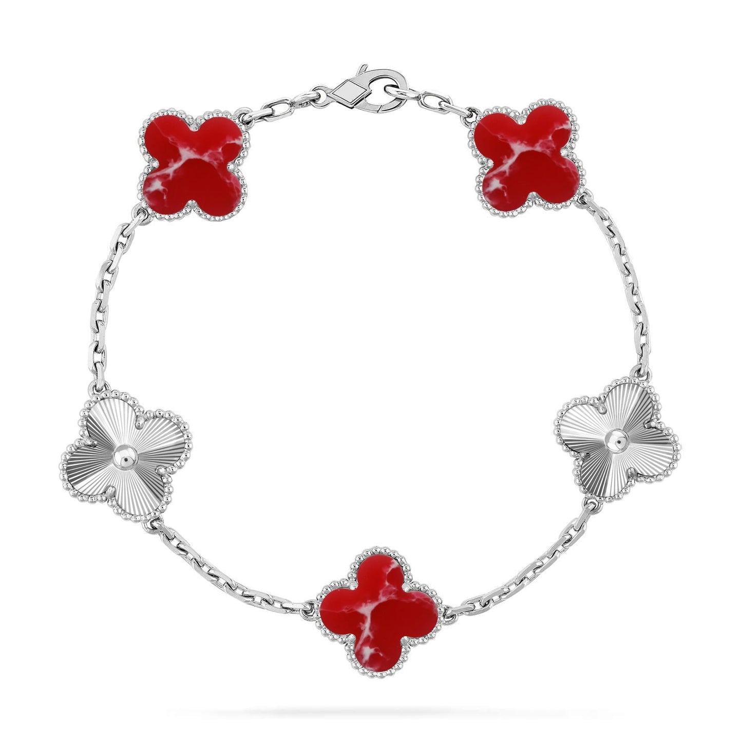 [Sprite Jewelry]New CLOVER 5 MOTIF RED PATTERN BRACELET COLLECTION