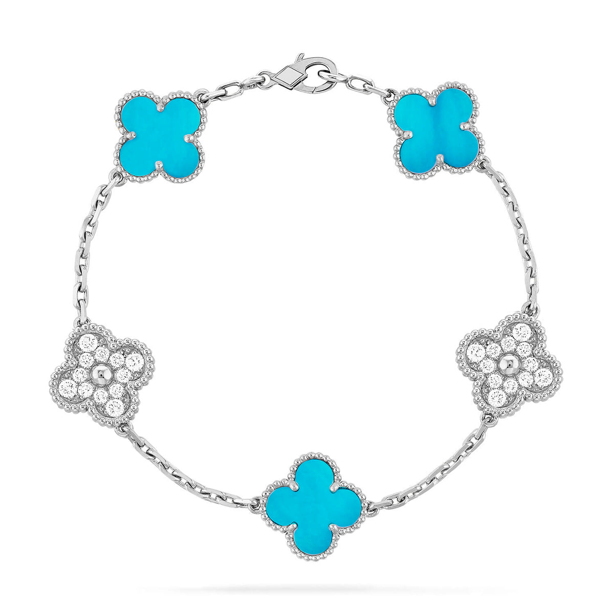 [Sprite Jewelry]New  CLOVER 5 MOTIF TURQUOISE BRACELET COLLECTION