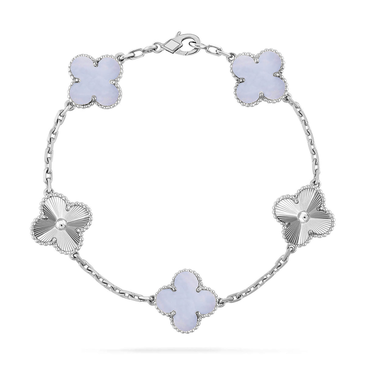 [Sprite Jewelry]New  CLOVER 5 MOTIF PURPLE CHALCEDONY BRACELET COLLECTION