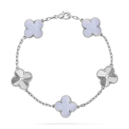 [Sprite Jewelry]New  CLOVER 5 MOTIF PURPLE CHALCEDONY BRACELET COLLECTION