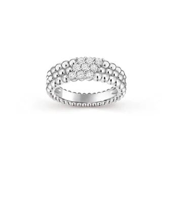 [Sprite Jewelry]Three-row diamond ring