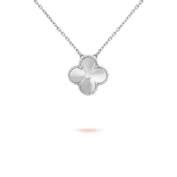 ¡®Sprite Jewelry¡¯CLOVER  15MM DIAMOND LASER NECKLACE SILVER