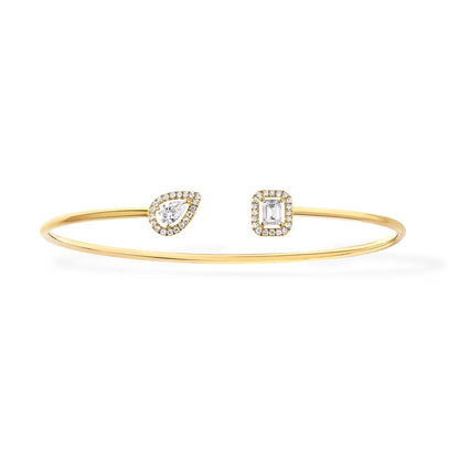 [Sprite Jewelry]JONC FLEX MY TWIN TOI & MOI SILVER DIAMOND BRACELET