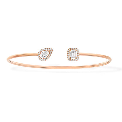 [Sprite Jewelry]JONC FLEX MY TWIN TOI & MOI SILVER DIAMOND BRACELET