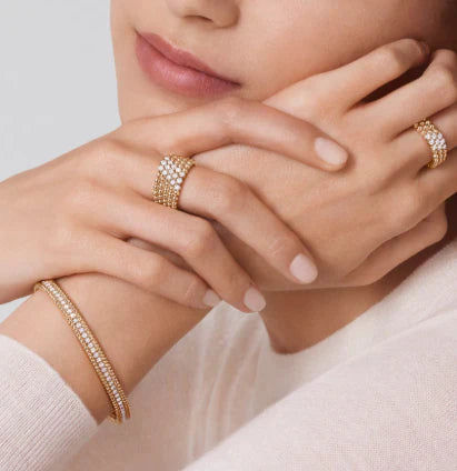 [Sprite Jewelry]Three-row diamond ring