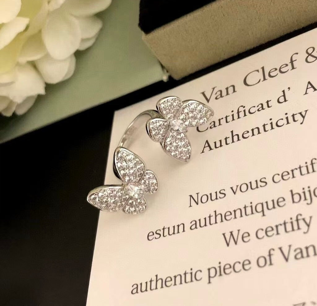 ¡®Sprite Jewelry¡¯TWIN SILVER BUTTERFLY DIAMOND RING