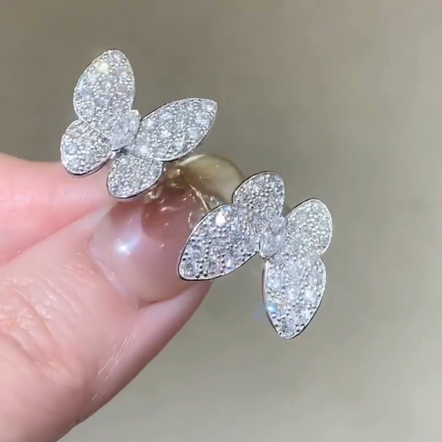 ¡®Sprite Jewelry¡¯TWIN SILVER BUTTERFLY DIAMOND RING