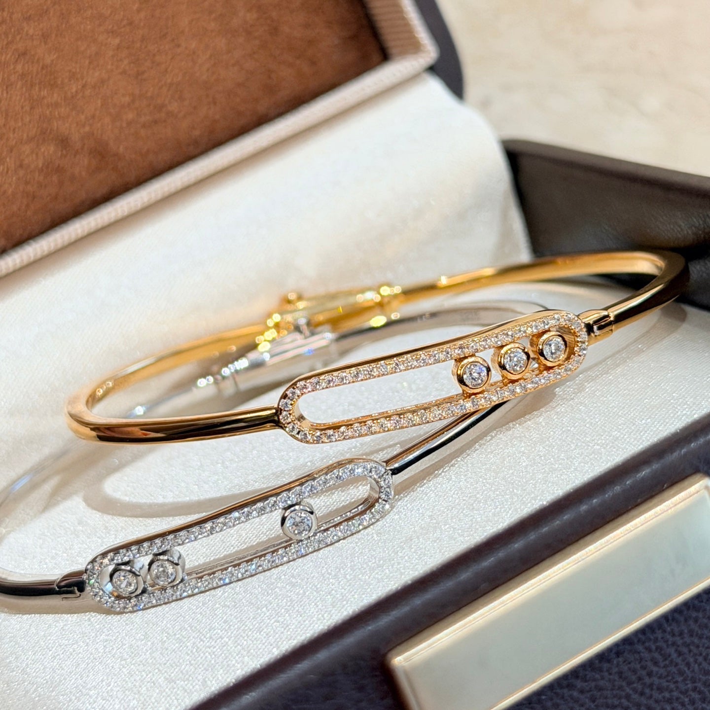 [Sprite Jewelry]Move Pavé Diamond Bangle Bracelet M