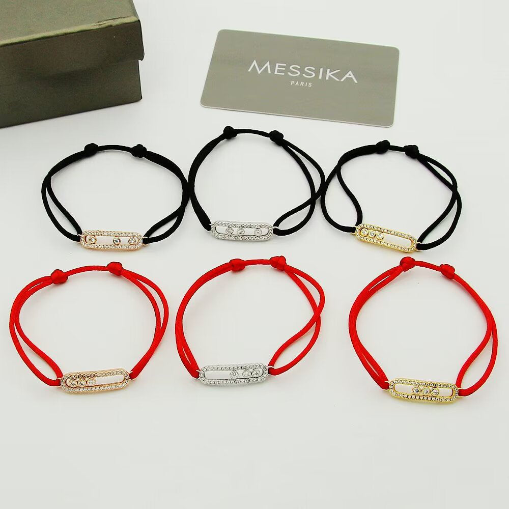 [Sprite Jewelry]Messika Care(s) pink cord pavé bracelet