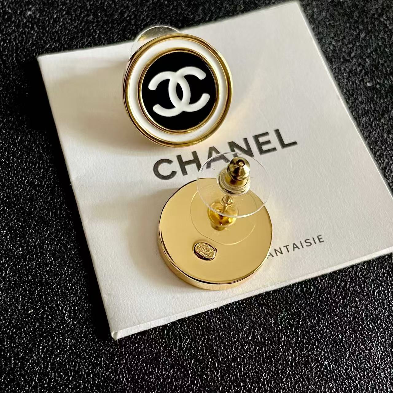 [Sprite Jewelry]Classic Double C Stud Earrings