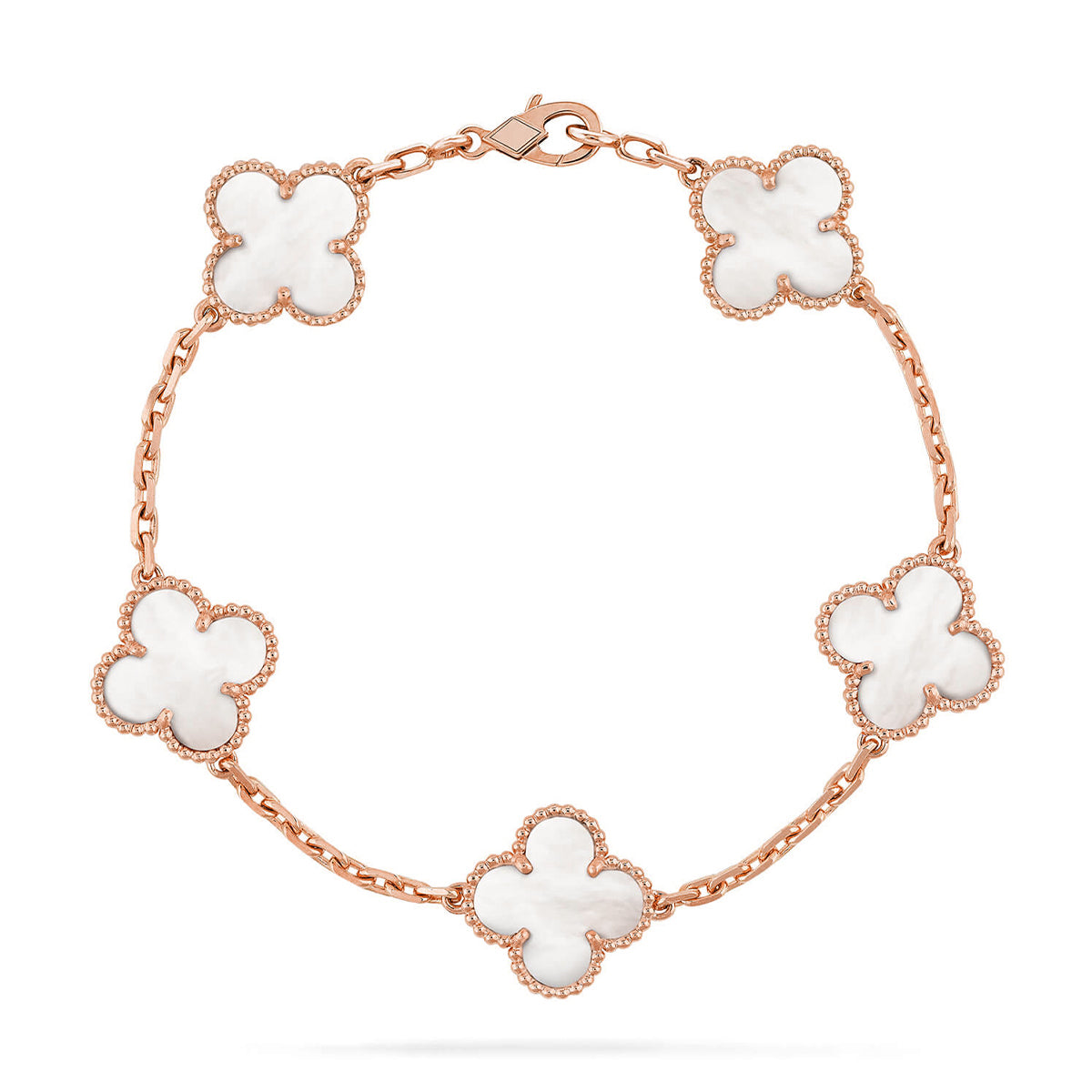 [Sprite Jewelry]New CLOVER WHITE PEARL MOP 5 MOTIF BRACELET COLLECTION