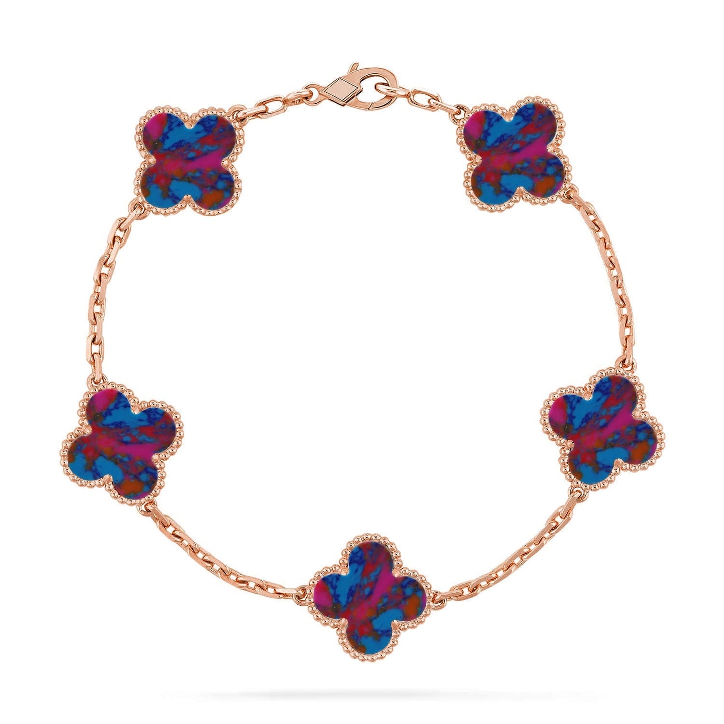 [Sprite Jewelry]New CLOVER 5 MOTIF COLOR GEMSTONES BRACELET COLLECTION