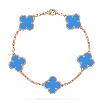 [Sprite Jewelry]New CLOVER 5 MOTIF BLUE AGATE BRACELET COLLECTION