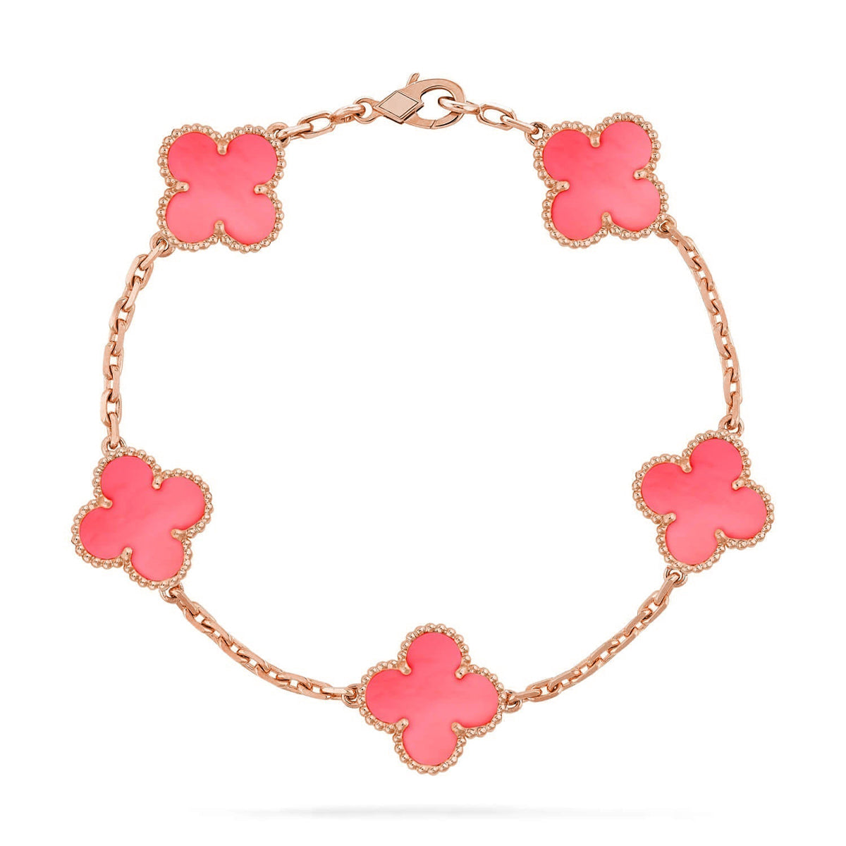[Sprite Jewelry]New  CLOVER 5 MOTIFS  PINK MOP BRACELET COLLECTION