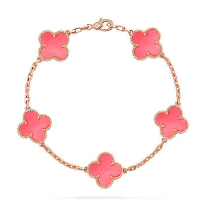 [Sprite Jewelry]New  CLOVER 5 MOTIFS  PINK MOP BRACELET COLLECTION