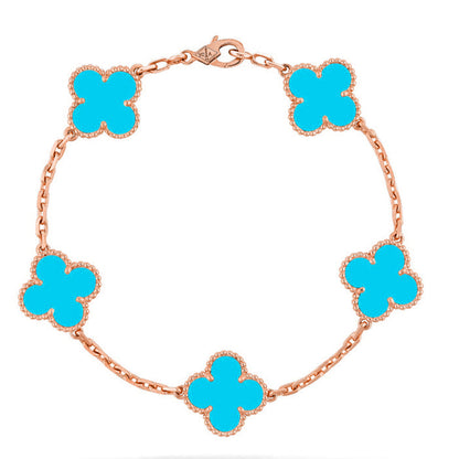 [Sprite Jewelry]New  CLOVER 5 MOTIF TURQUOISE BRACELET COLLECTION