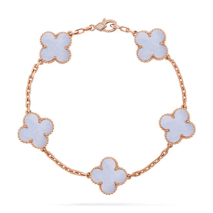 [Sprite Jewelry]New  CLOVER 5 MOTIF PURPLE CHALCEDONY BRACELET COLLECTION